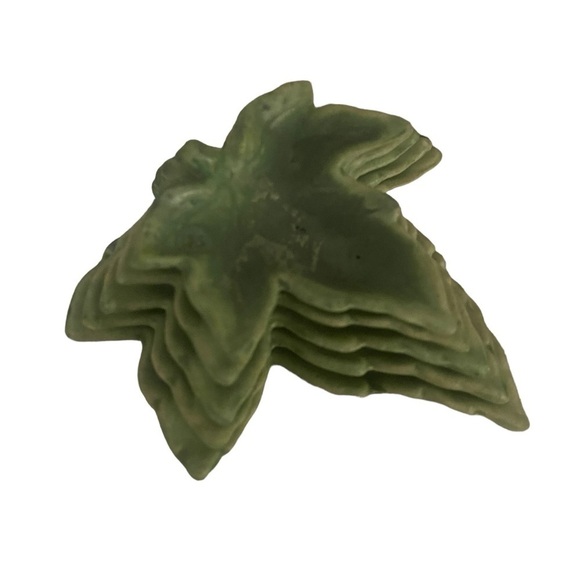Vintage Delicate Green Nested Stacked Hand Painted Ceramic Leaves - Picture 7 of 7